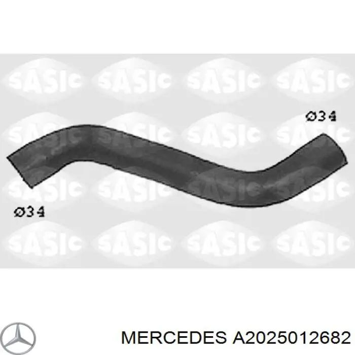 Купити A202501268264 Mercedes Шланг/патрубок радіатора охолодження, верхній