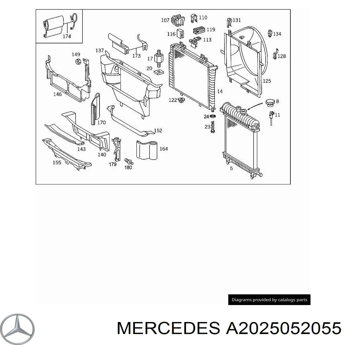 2025052055 Mercedes дифузор (кожух радіатора охолодження)