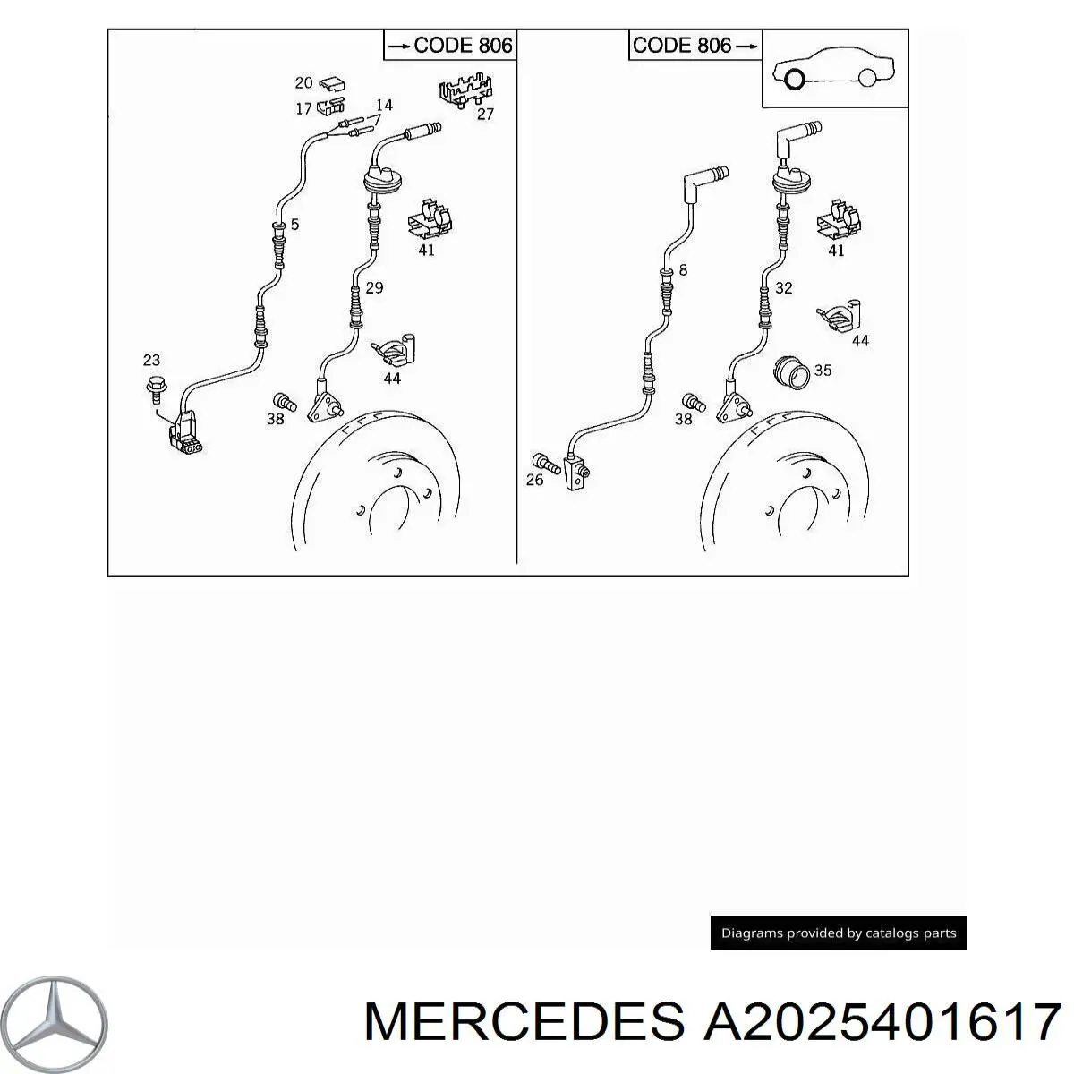 2025401617 Mercedes датчик абс (abs передній, правий)