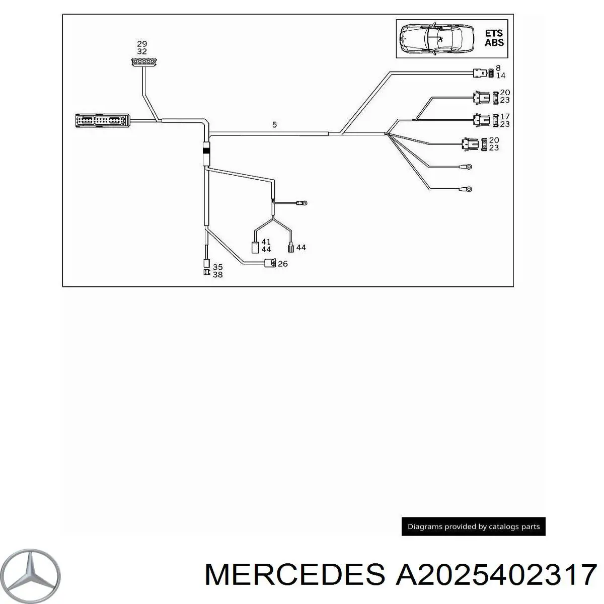 Датчик АБС (ABS) передній, лівий A2025402317 Mercedes