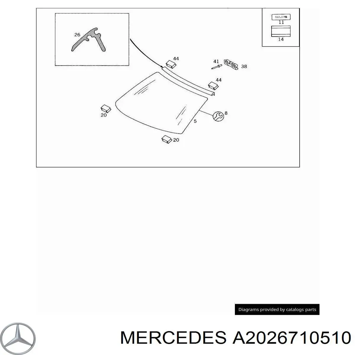 A2026710510 Mercedes Автомобільне скло