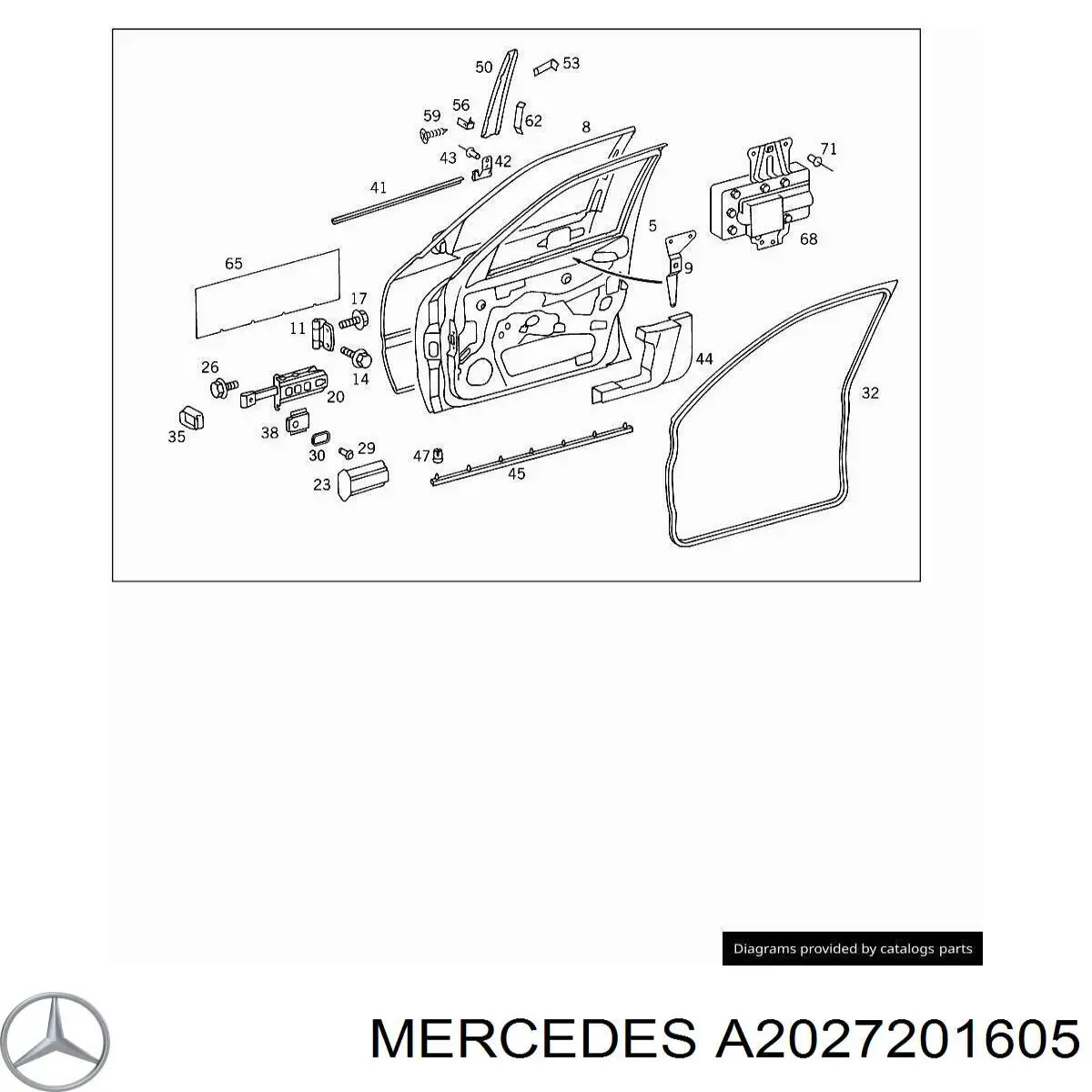 Двері передні, праві на Mercedes C-Class (S202)