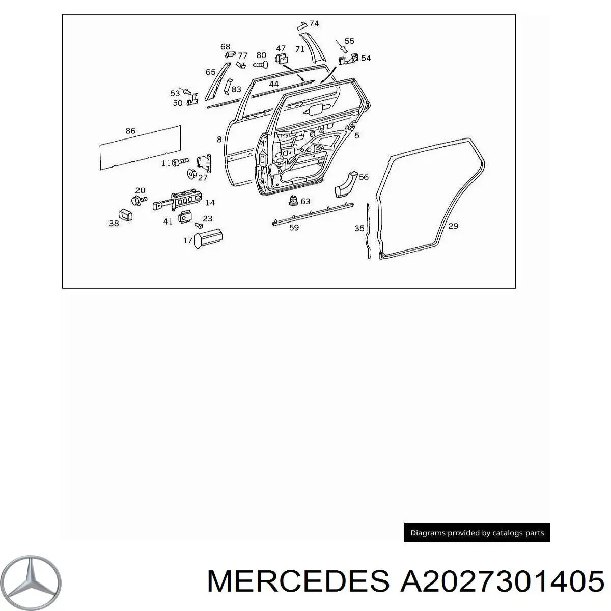 Двері задні, праві на Mercedes C-Class (S202)