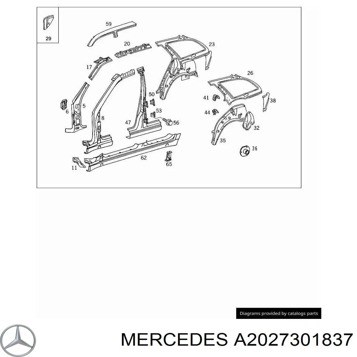 Петля задніх дверей, правих Mercedes A2027301837 ціна, від 112.04 USD