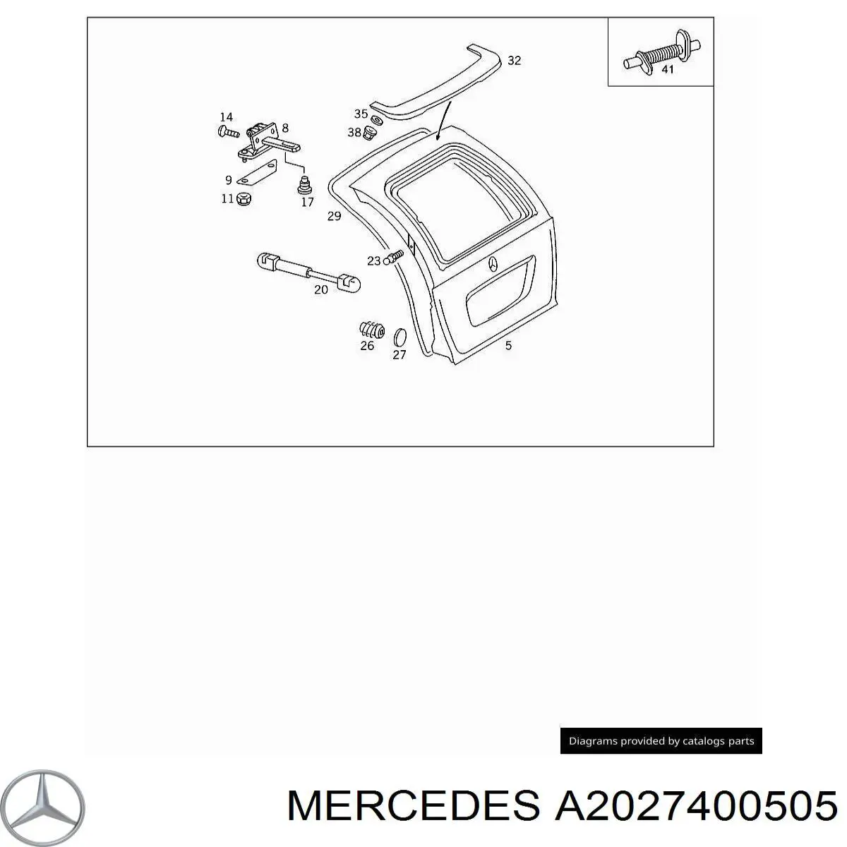 A2027400505 Mercedes двері задні, багажні (3-і/(5-і) (ляда))