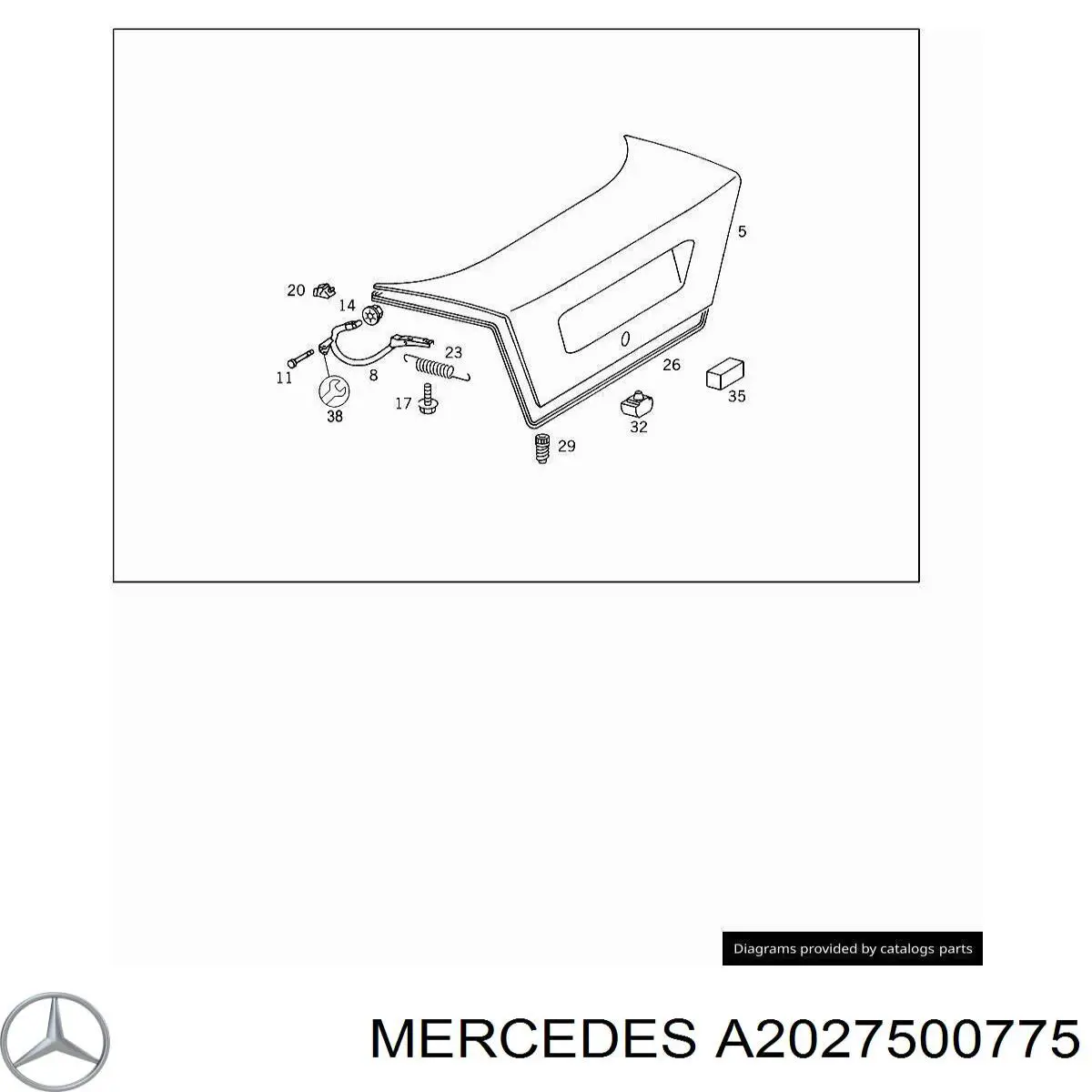 202750077528 Mercedes кришка багажника