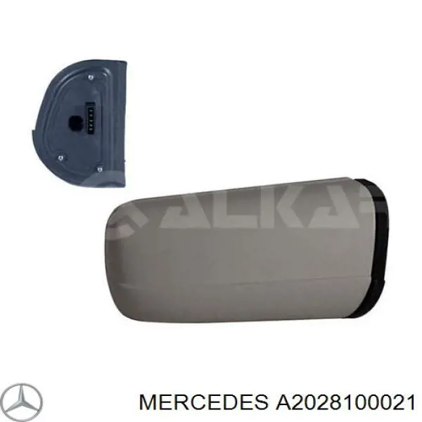 A2028100021 Mercedes дзеркальний елемент дзеркала заднього виду, правого