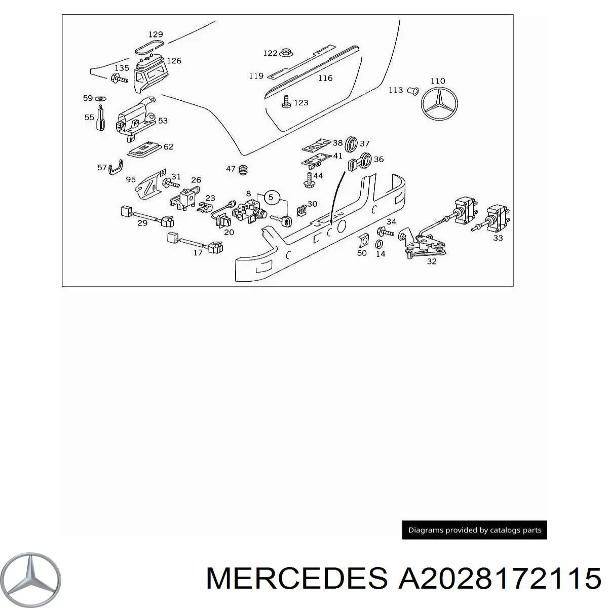 A2028172115 Mercedes Емблема кришки багажника, фірмовий значок