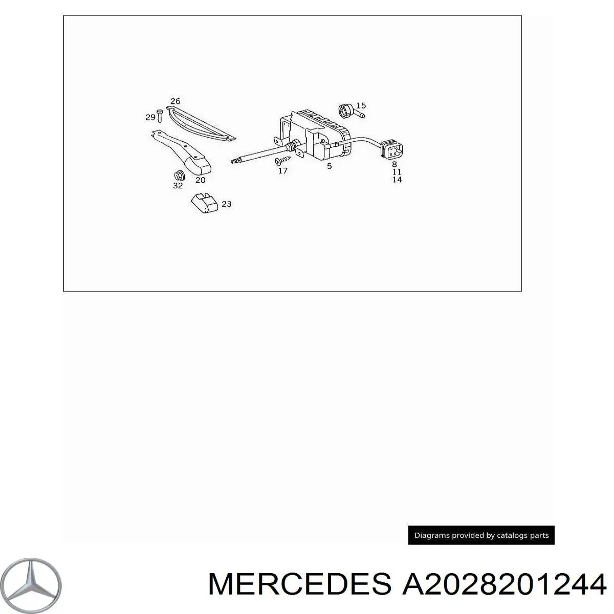 Важіль-поводок склоочисника фари на Mercedes S-Class (C140)