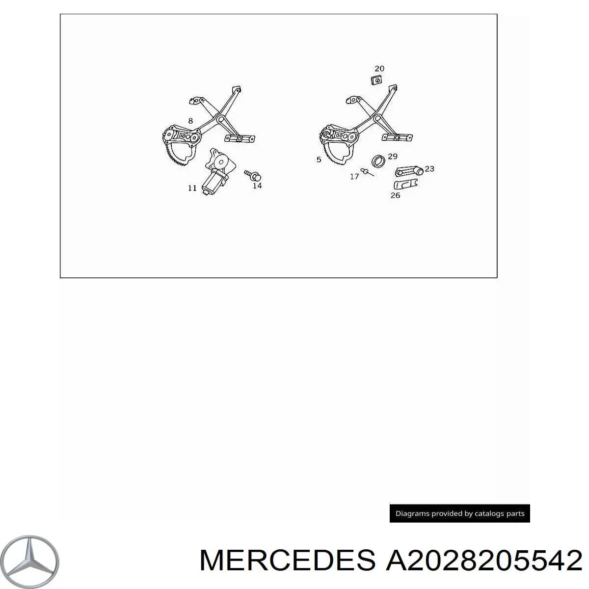 Мотор склопідйомника дверей передніх, лівих Mercedes A2028205542 ціна, від  USD
