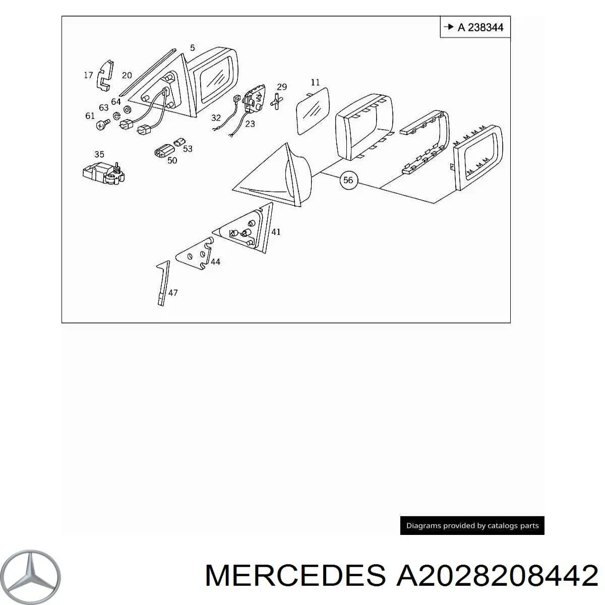 Мотор приводу скла дзеркала, правого Mercedes A2028208442 ціна, від 63.35 USD