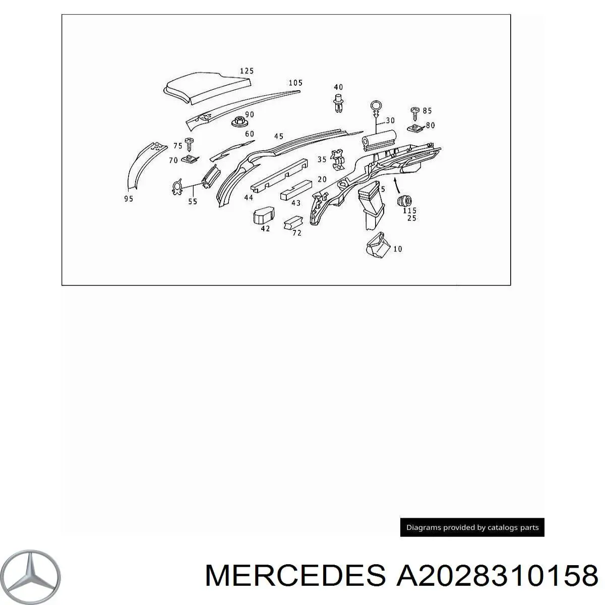 A2028310158 Mercedes Водостік лобового скла, жабо
