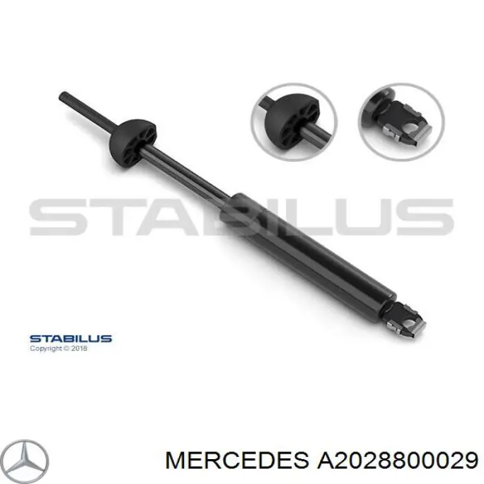 Амортизатор капота газовий Mercedes A2028800029 ціна, від 5.39 USD