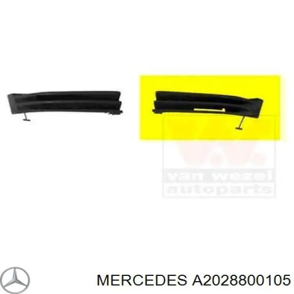 A2028800105 Mercedes решітка переднього бампера, внутрішня ліва