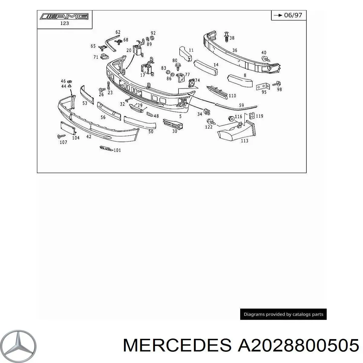 A2028800505 Mercedes Решітка переднього бампера, ліва