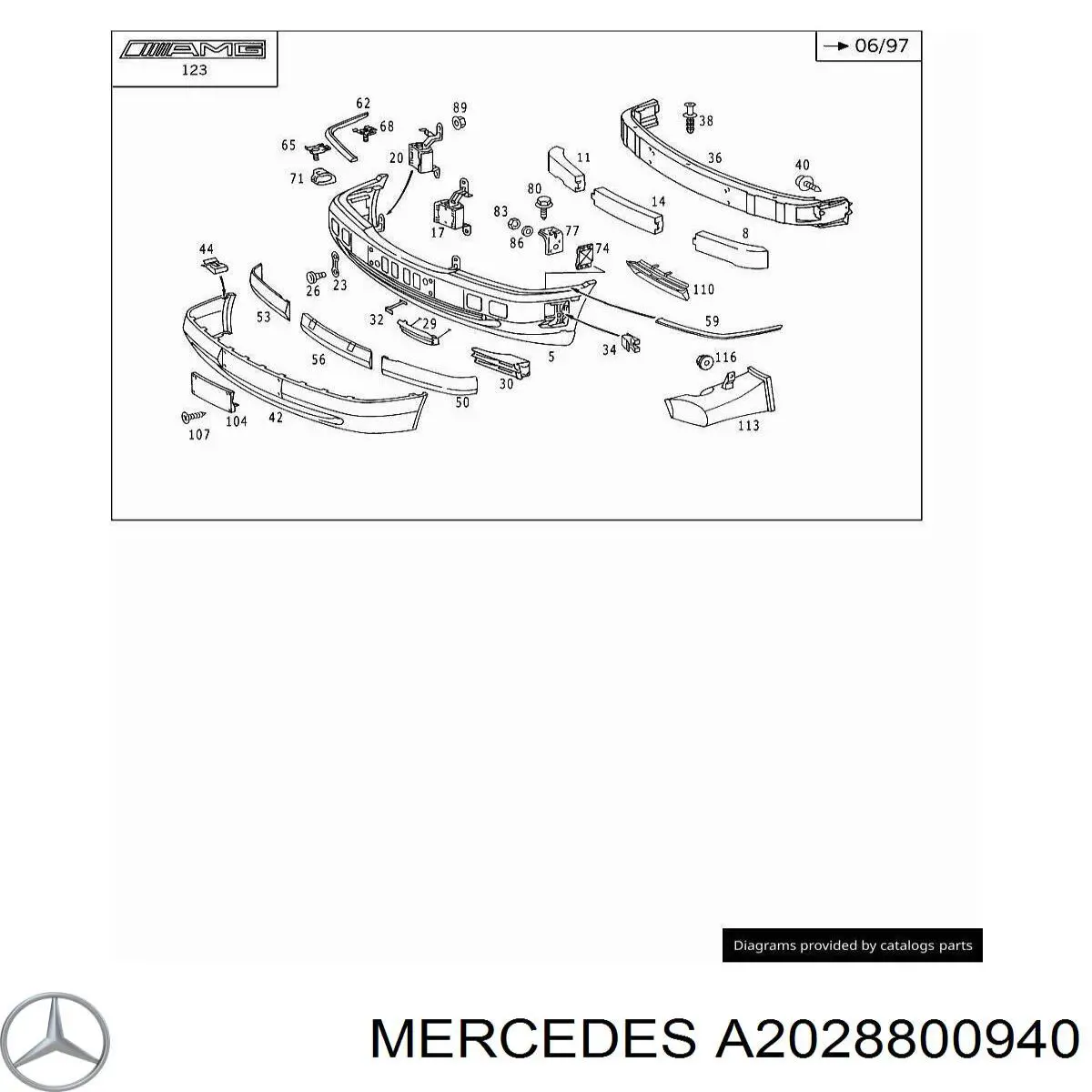 A2028800940 Mercedes Бампер передній в зборі