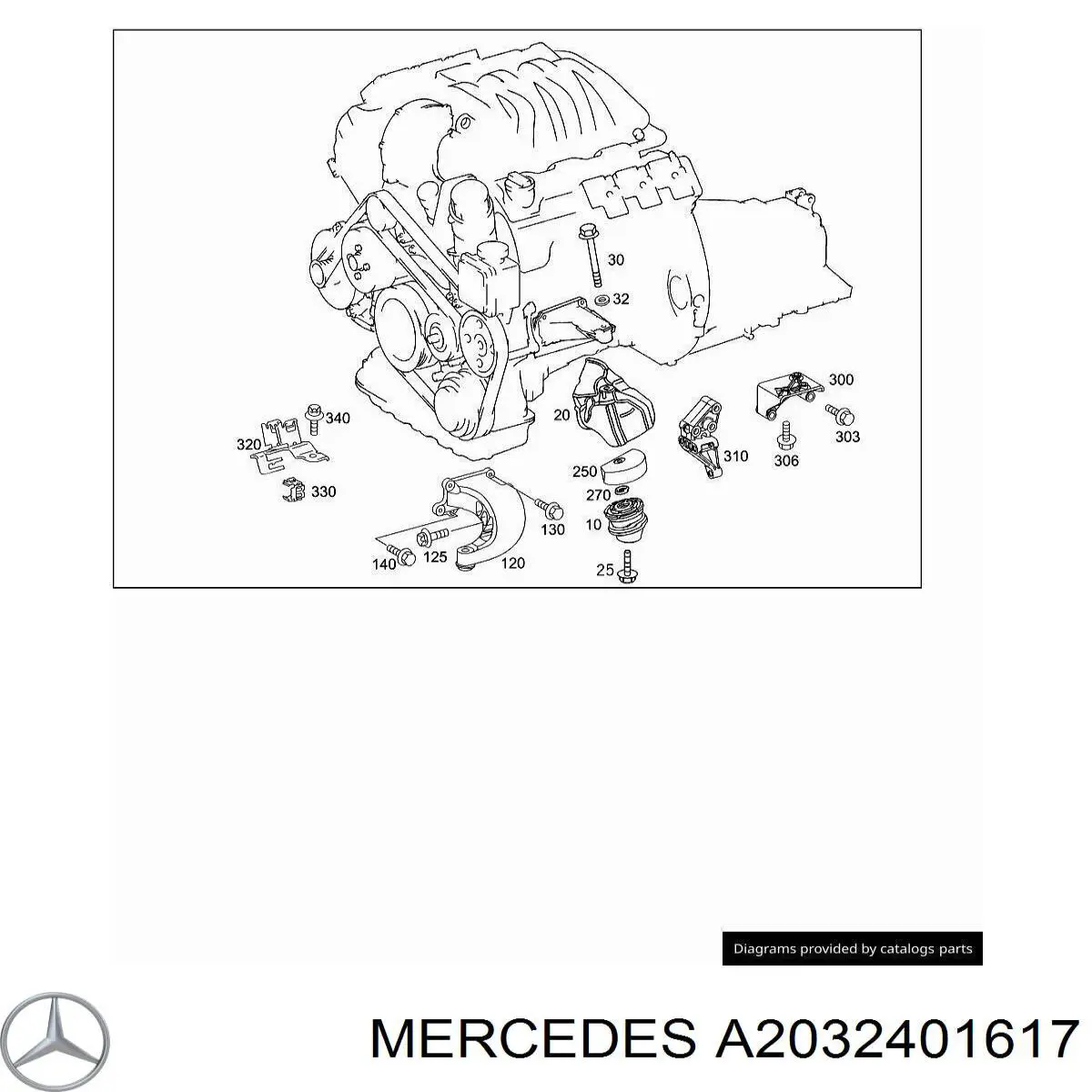 A2032401617 Mercedes подушка (опора двигуна ліва/права)