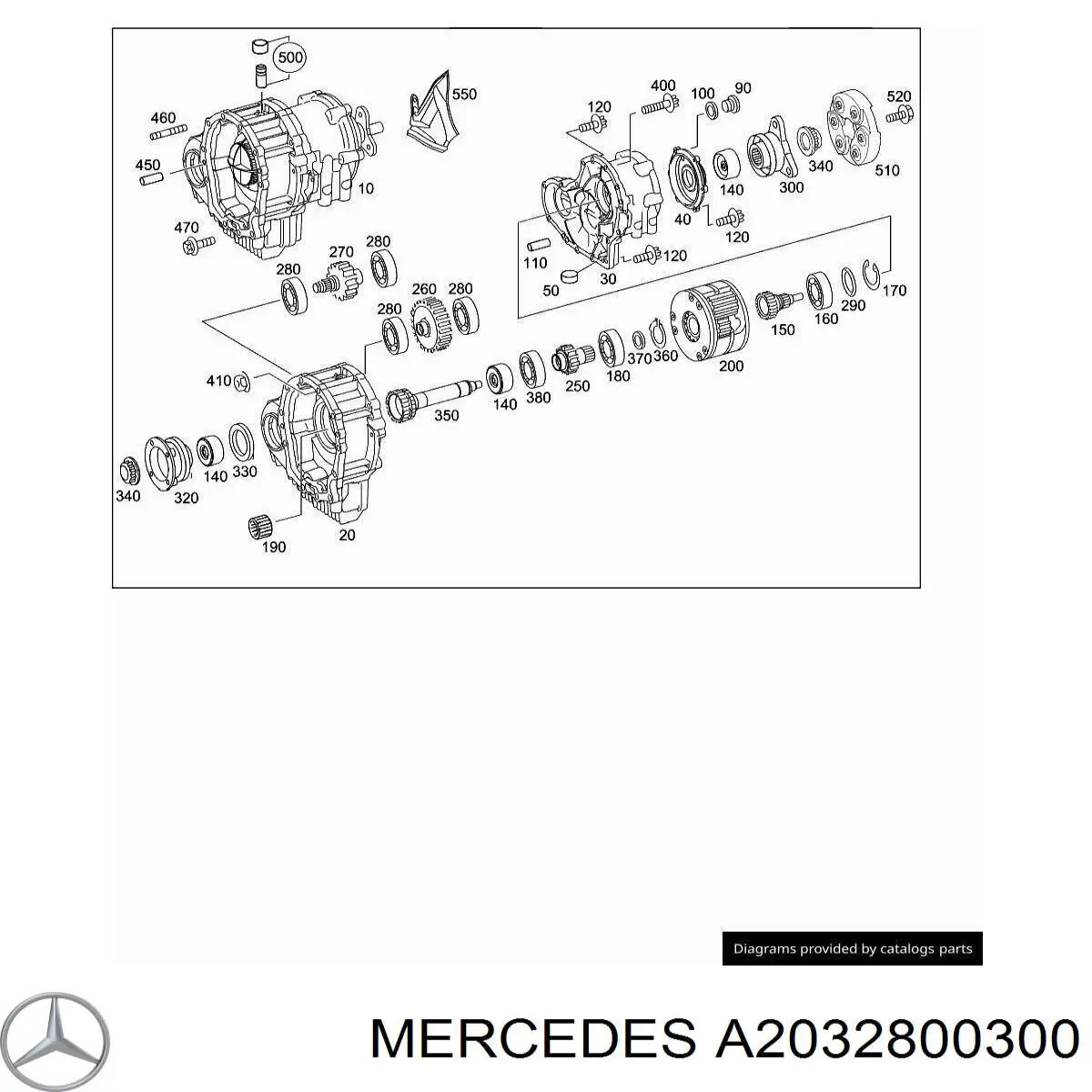Коробка роздавальна Mercedes A2032800600 ціна, від 406.32 USD