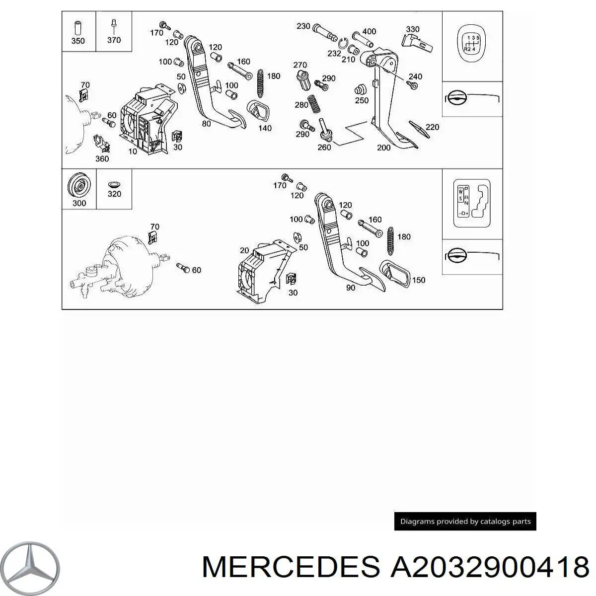 Педаль гальма на Mercedes C (CL203)