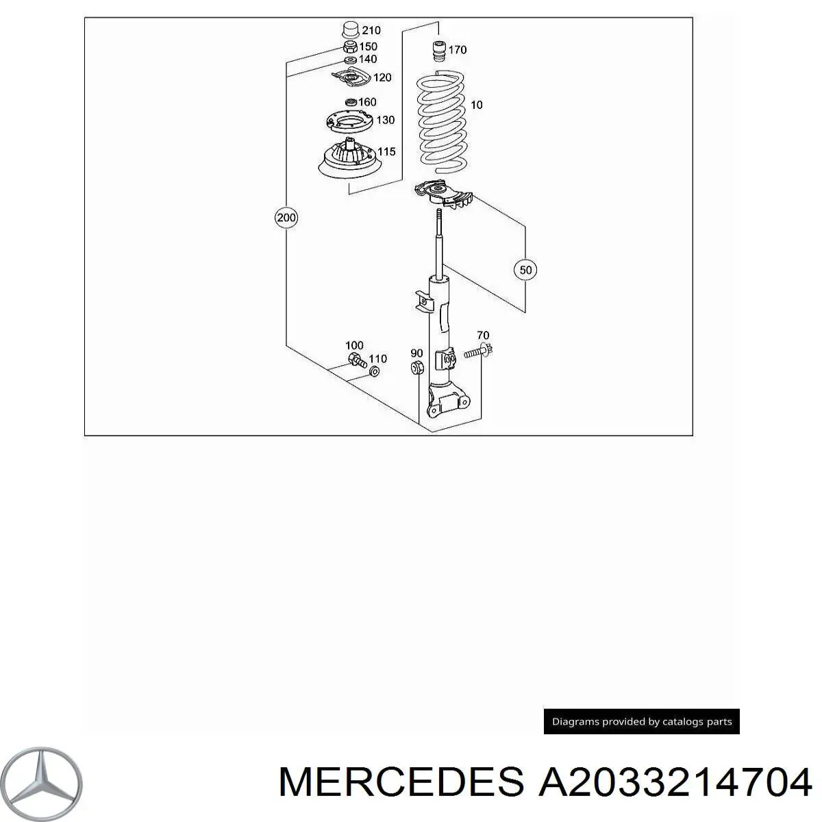 Пружина передня Mercedes A2033214704 ціна, від 36.73 USD