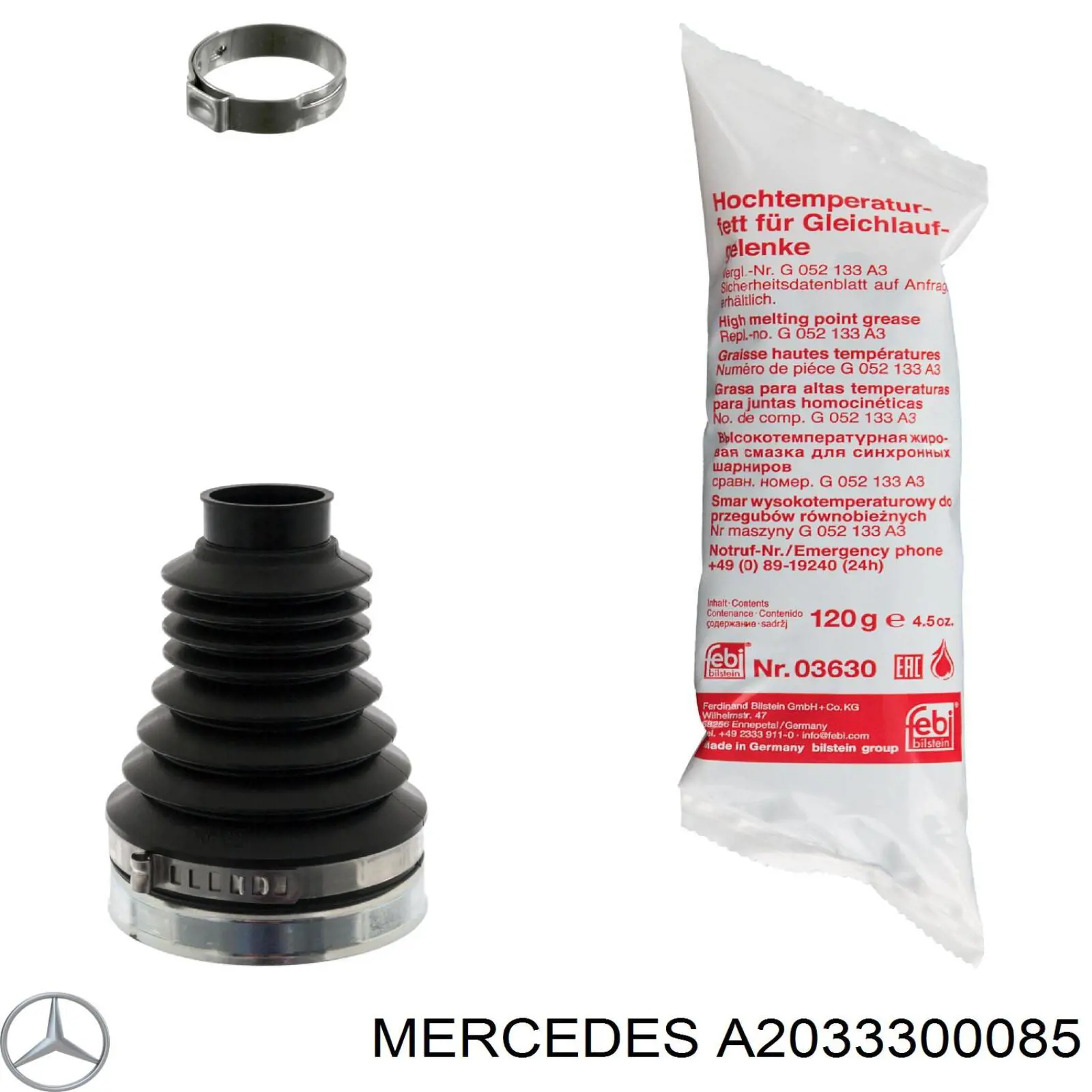 Пильник гранати внутрішній, передній півосі Mercedes A2033300085 ціна, від 18.36 USD