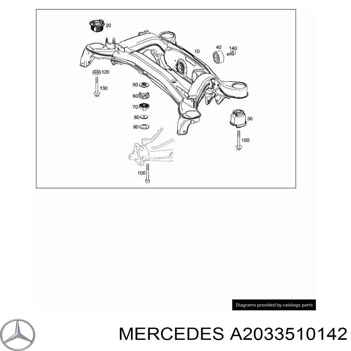 A2033510142 Mercedes сайлентблок задньої балки/підрамника