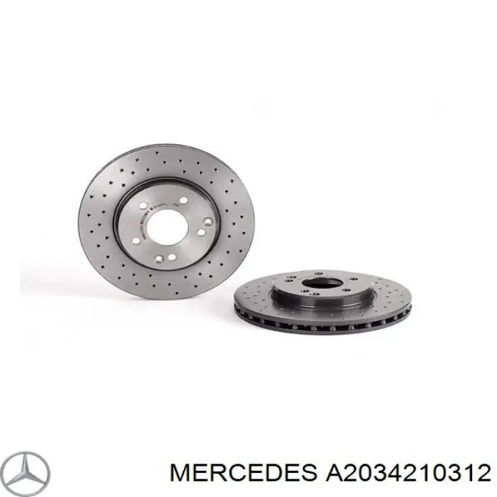 A2034210312 Mercedes диск гальмівний передній