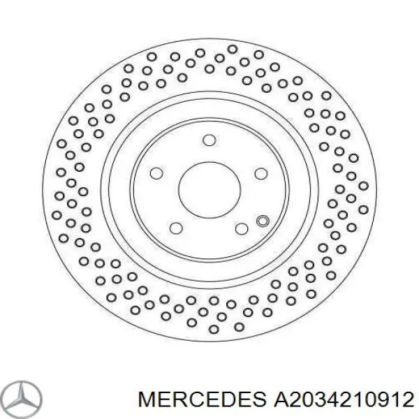 A2034210912 Mercedes диск гальмівний передній