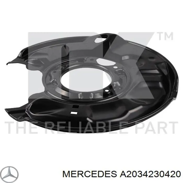 Захист гальмівного диска заднього, правого A2034230420 Mercedes