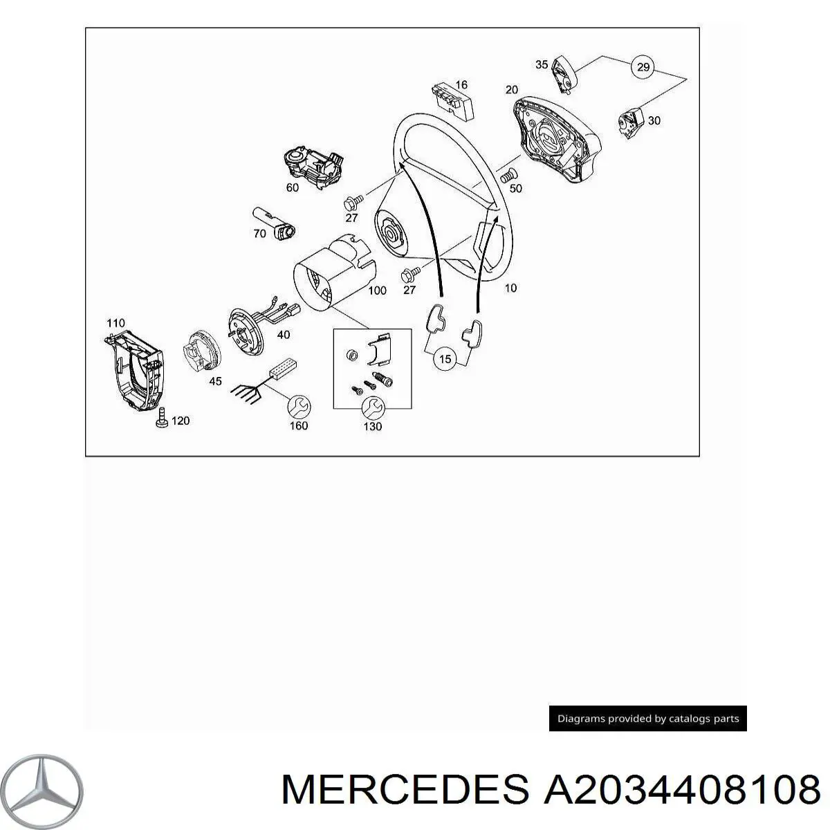  Mercedes A2034408108 ціна, від 3.96 USD