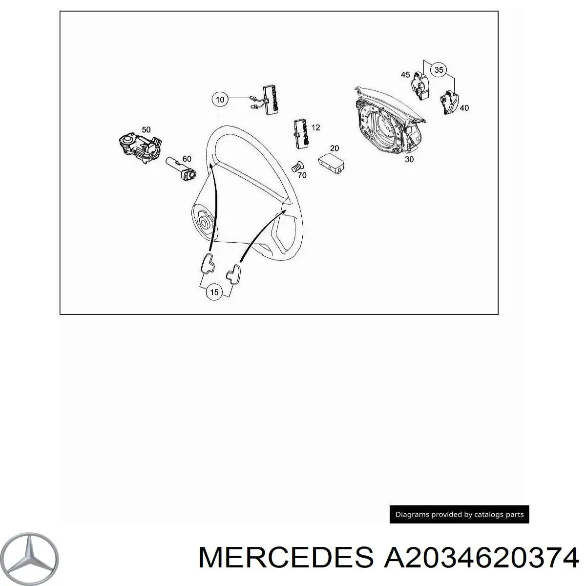  Mercedes A2034620374 ціна, від 1.27 USD