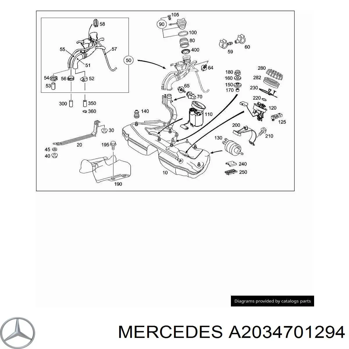 2034701294 Mercedes модуль паливного насосу, з датчиком рівня палива