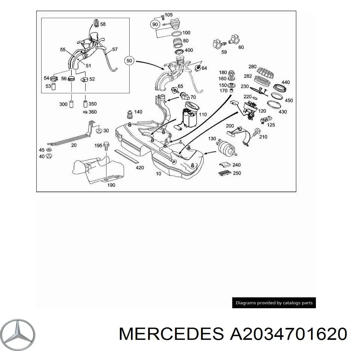 A2034701620 Mercedes Шланг заливної горловини, паливного бака