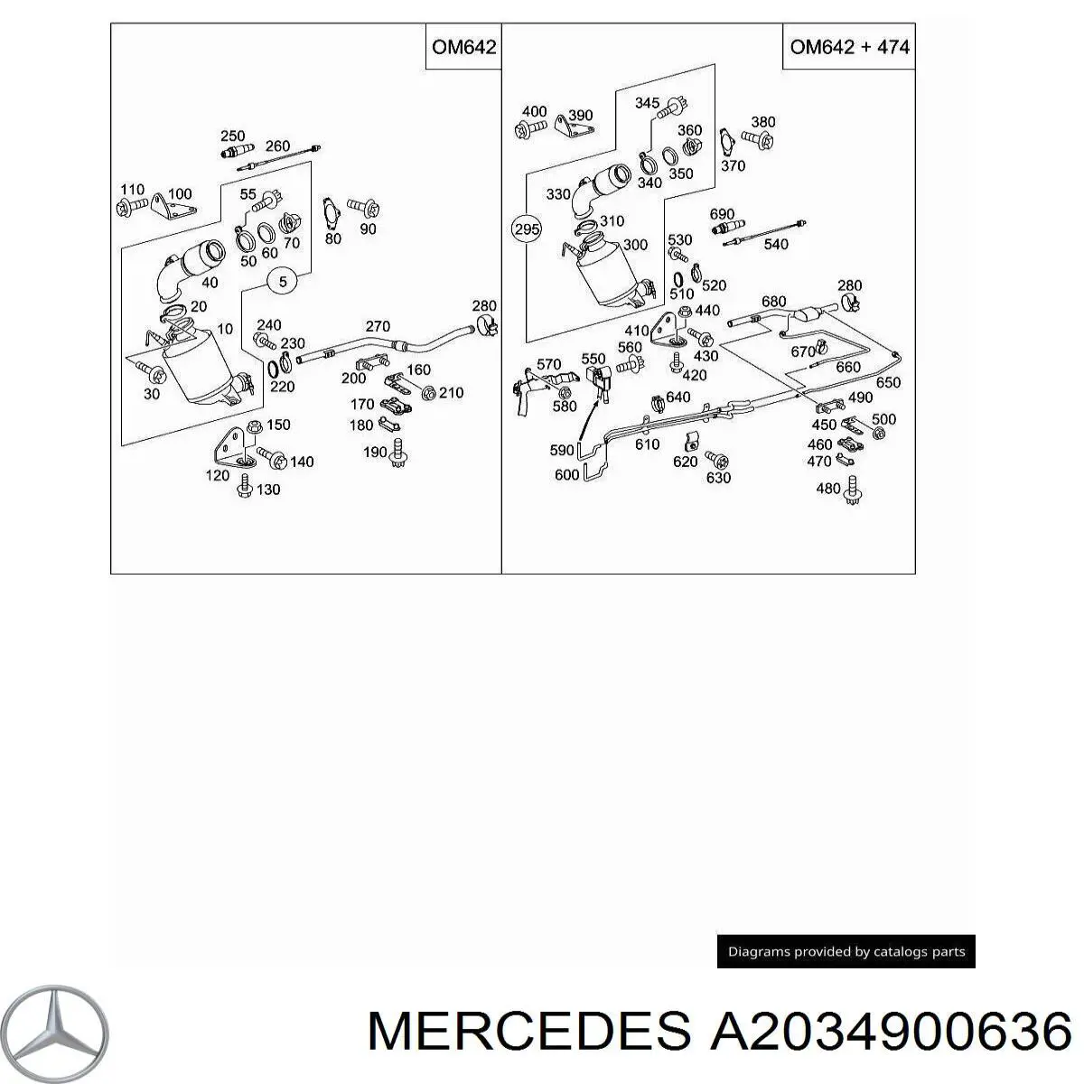 Конвертор-каталізатор (каталітичний нейтралізатор) Mercedes A2034900636 ціна, від 2590.69 USD