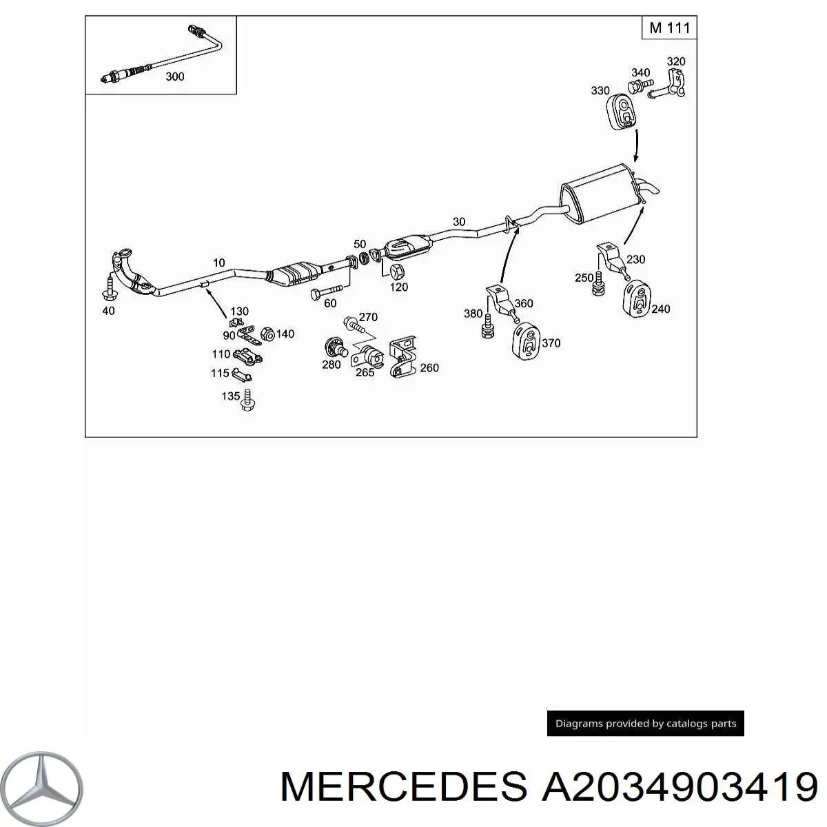 Конвертор-каталізатор (каталітичний нейтралізатор) Mercedes A2034903419 ціна, від 163.66 USD
