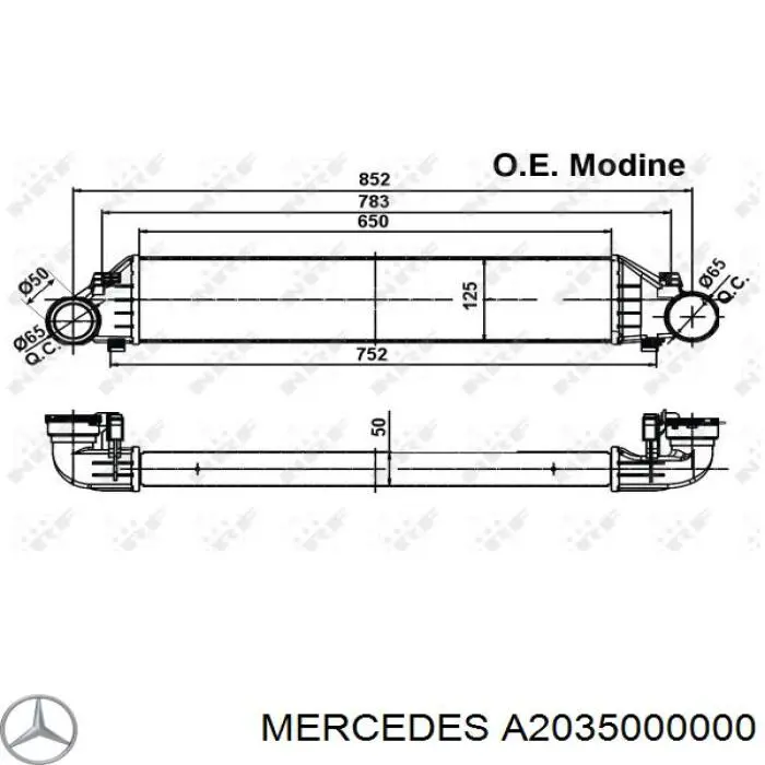 A2035000000 Mercedes радіатор интеркуллера