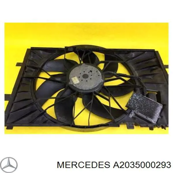 Купити A2035000293 Mercedes Дифузор радіатора охолодження, в зборі з двигуном і крильчаткою