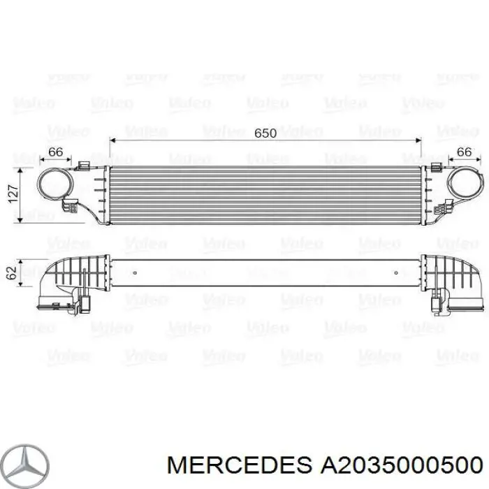 Купити A2035000500 Mercedes Радіатор интеркуллера