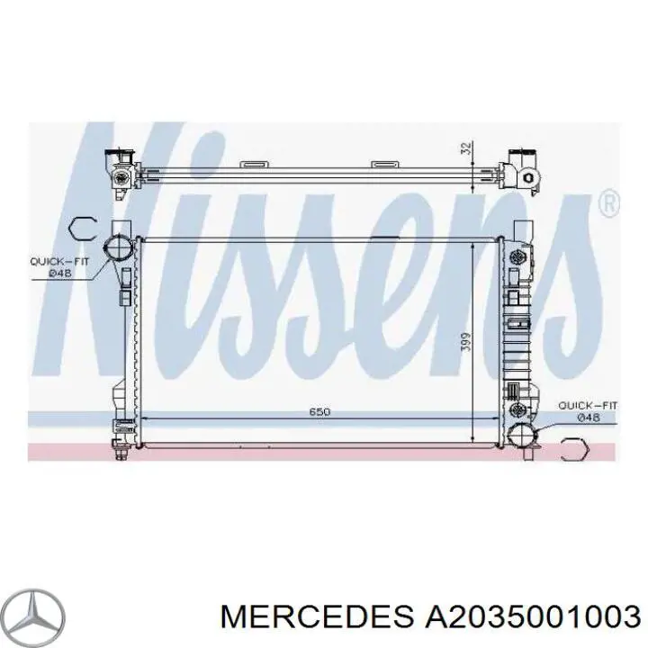 Радіатор основний Mercedes A2035001003 ціна, від 92.80 USD