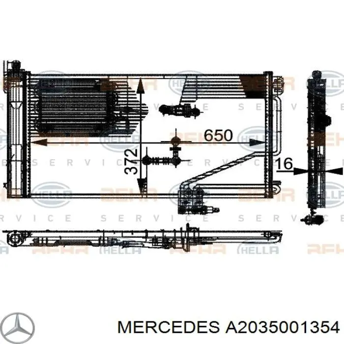 Конденсатор кондиціонера Mercedes A2035001354 ціна, від 82.80 USD