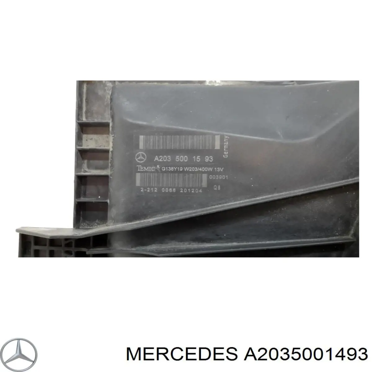A2035001493 Mercedes Дифузор радіатора охолодження, в зборі з мотором і крильчаткою