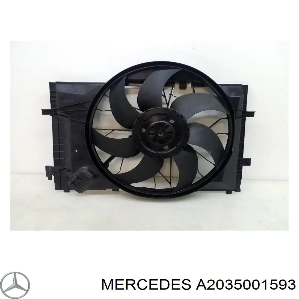 A2035001593 Mercedes Дифузор радіатора охолодження, в зборі з мотором і крильчаткою