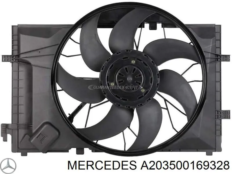 Купити A203500169328 Mercedes Дифузор радіатора охолодження, в зборі з двигуном і крильчаткою