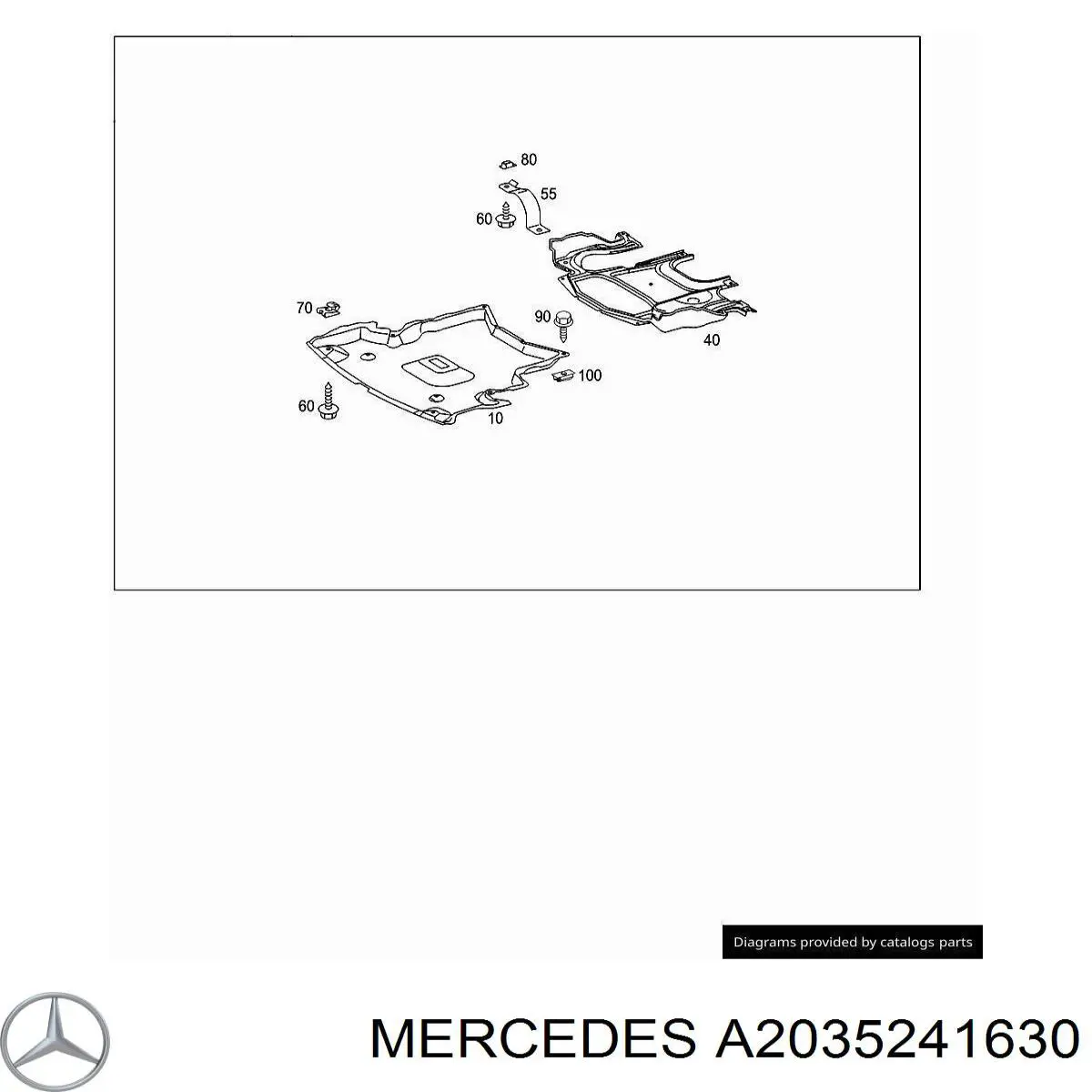 Захист моторного відсіку Mercedes A2035241630 ціна, від 38.01 USD