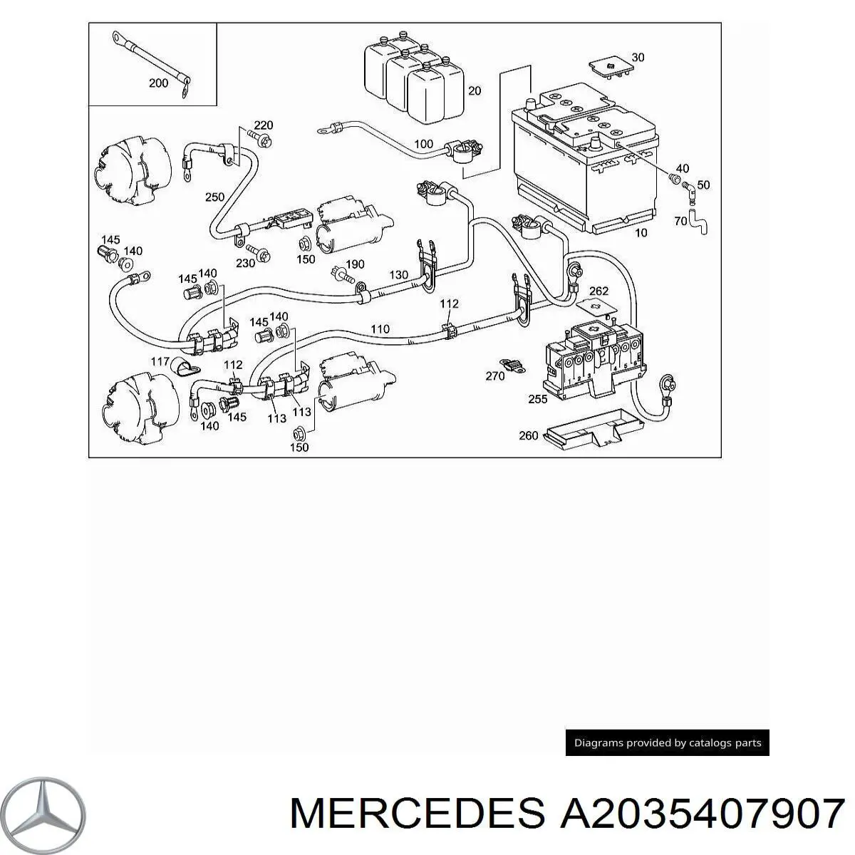 A2035407907 Mercedes Кабель стартера