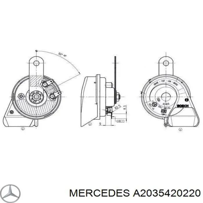 Сигнали звукові Mercedes A0055423520