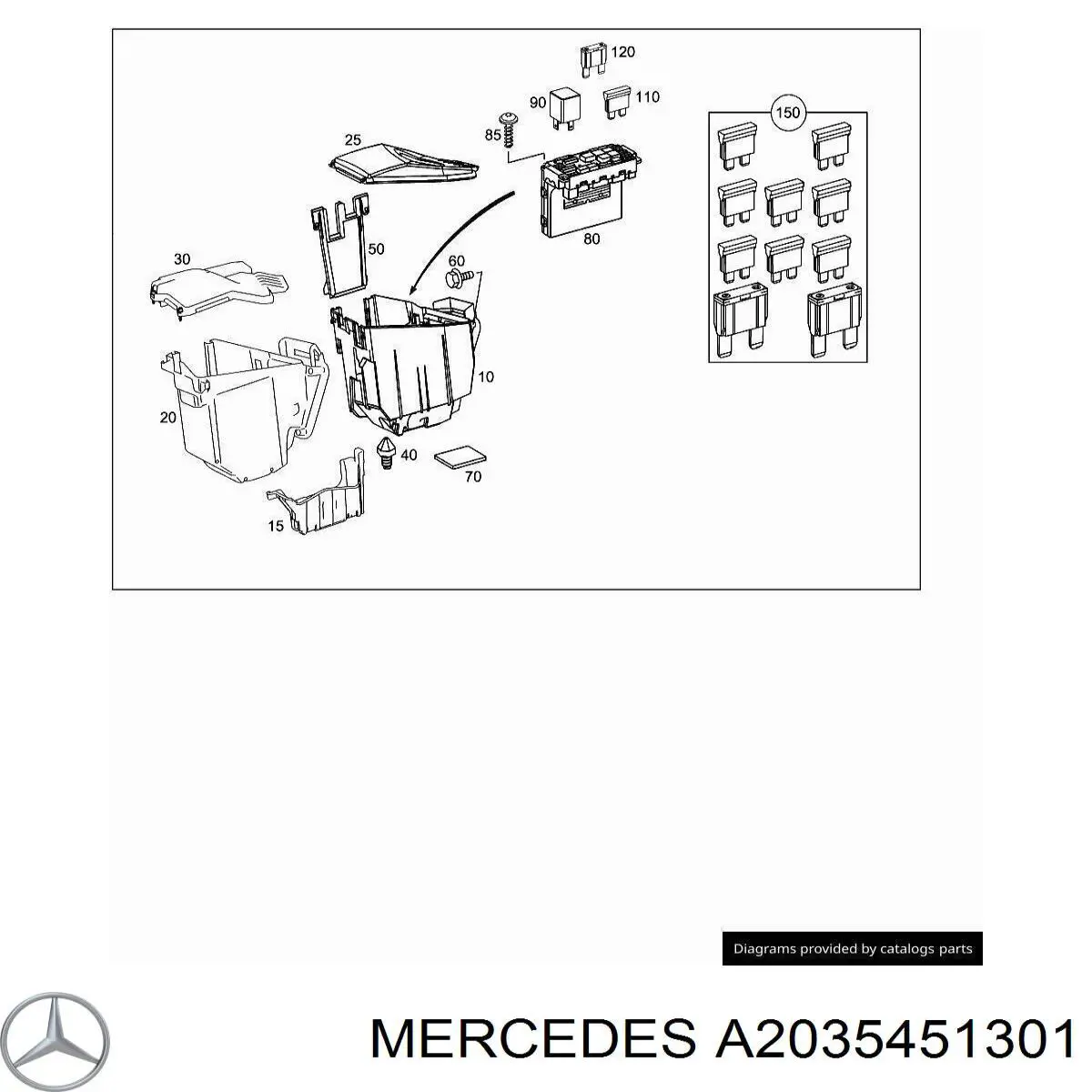 Корпус блока запобіжників Mercedes A2035451301 ціна, від 6.33 USD