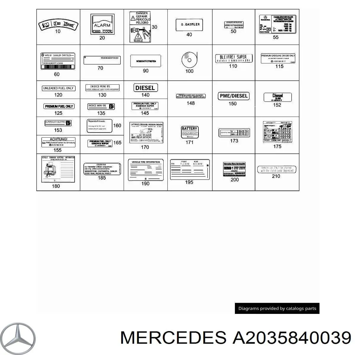  Mercedes A2035840039 ціна, від 7.04 USD