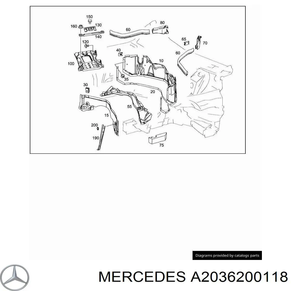  Mercedes A2036200118 ціна, від 5.89 USD