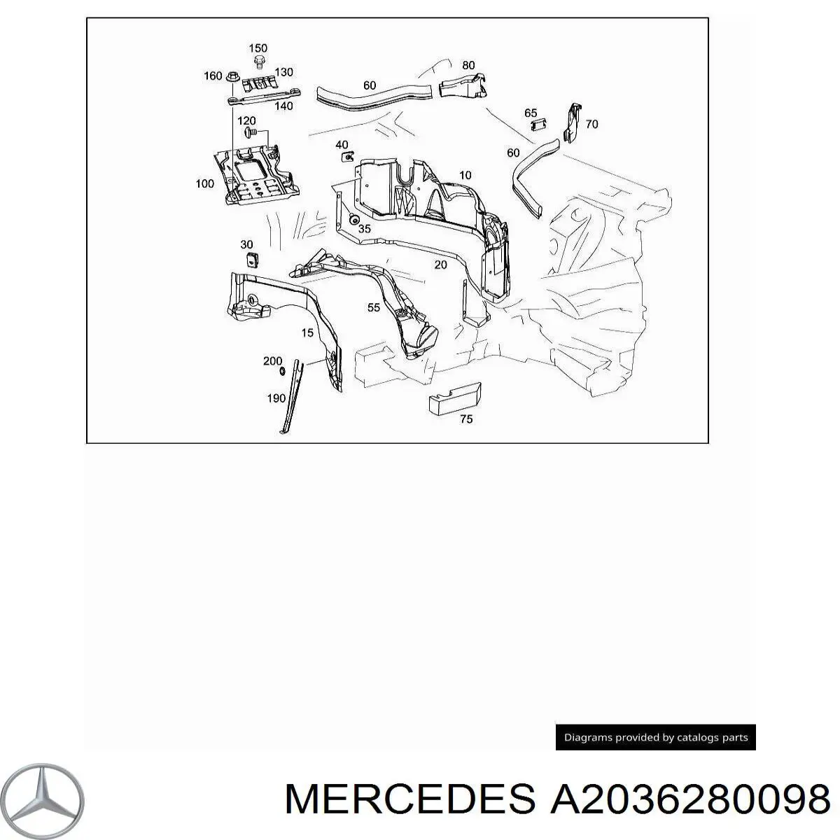  Mercedes A2036280098 ціна, від 11.40 USD